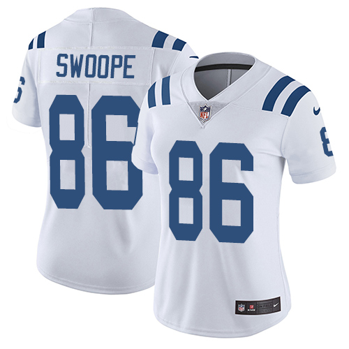 Indianapolis Colts 86 Limited Erik Swoope White Nike NFL Road Women Vapor Untouchable jerseys